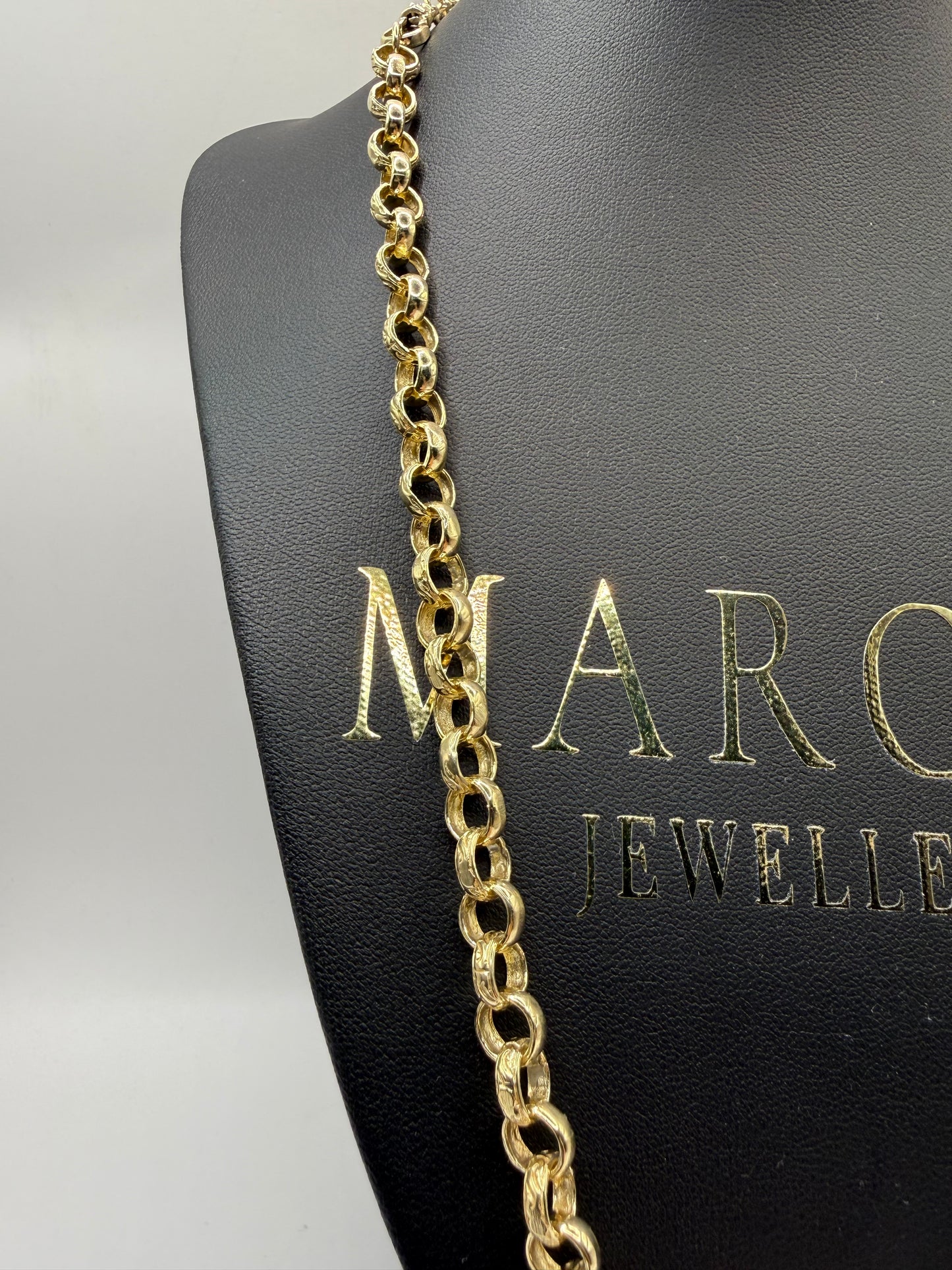 9ct Gold Belcher Chain 22.5" 7mm 38.2g