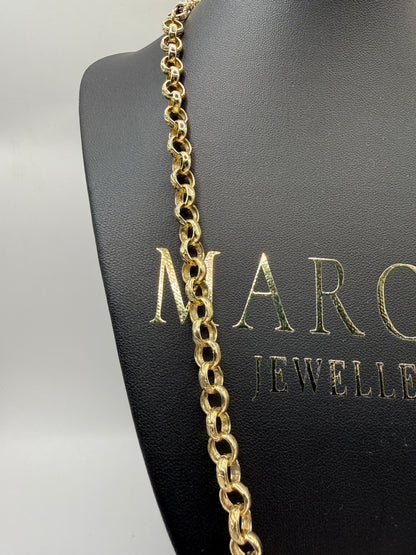 9ct Gold Belcher Chain 22.5" 7mm 38.2g