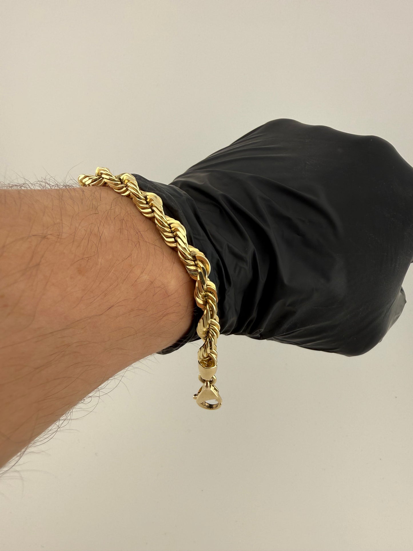 9ct Solid Gold Rope Bracelet 7.5" 7-8mm 26.1g