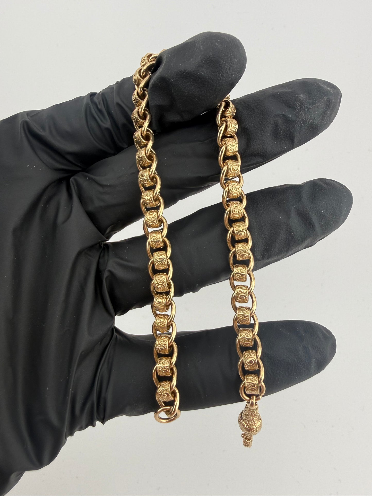 9ct Gold Roller Ball Bracelet 8.75" 7mm 20.7g