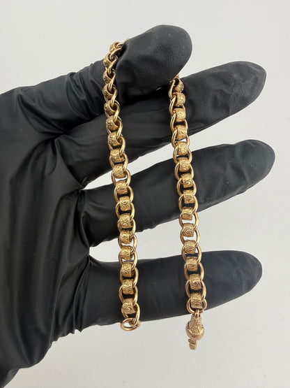 9ct Gold Roller Ball Bracelet 8.75" 7mm 20.7g