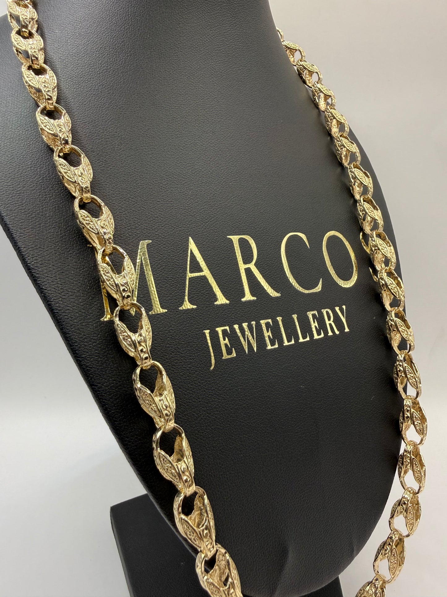 9ct Gold Tulip Chain 26" 8mm 62.8g