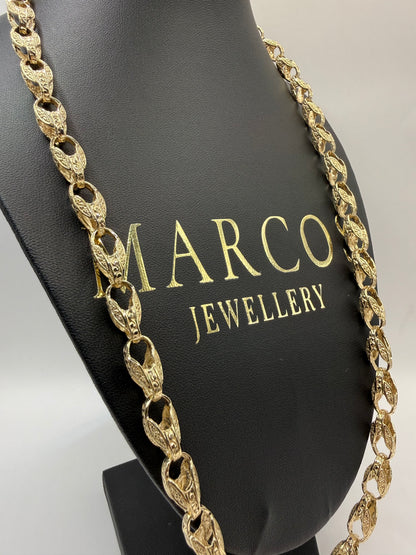 9ct Gold Tulip Chain 26" 8mm 62.8g