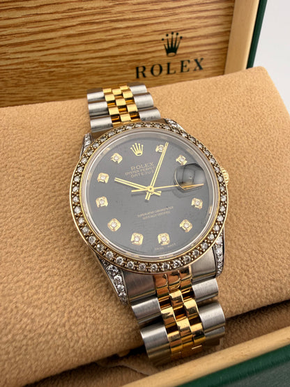 Rolex Datejust 36mm 16233 1995 Custom Diamond Set Bezel & Sleeves