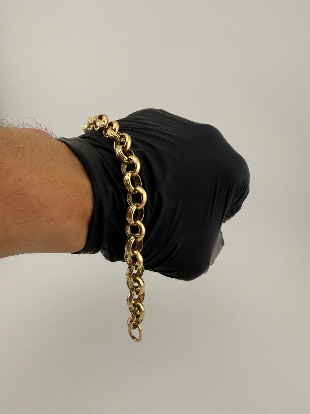 9ct Gold Belcher Bracelet 9.4" 11.5mm 44.1g