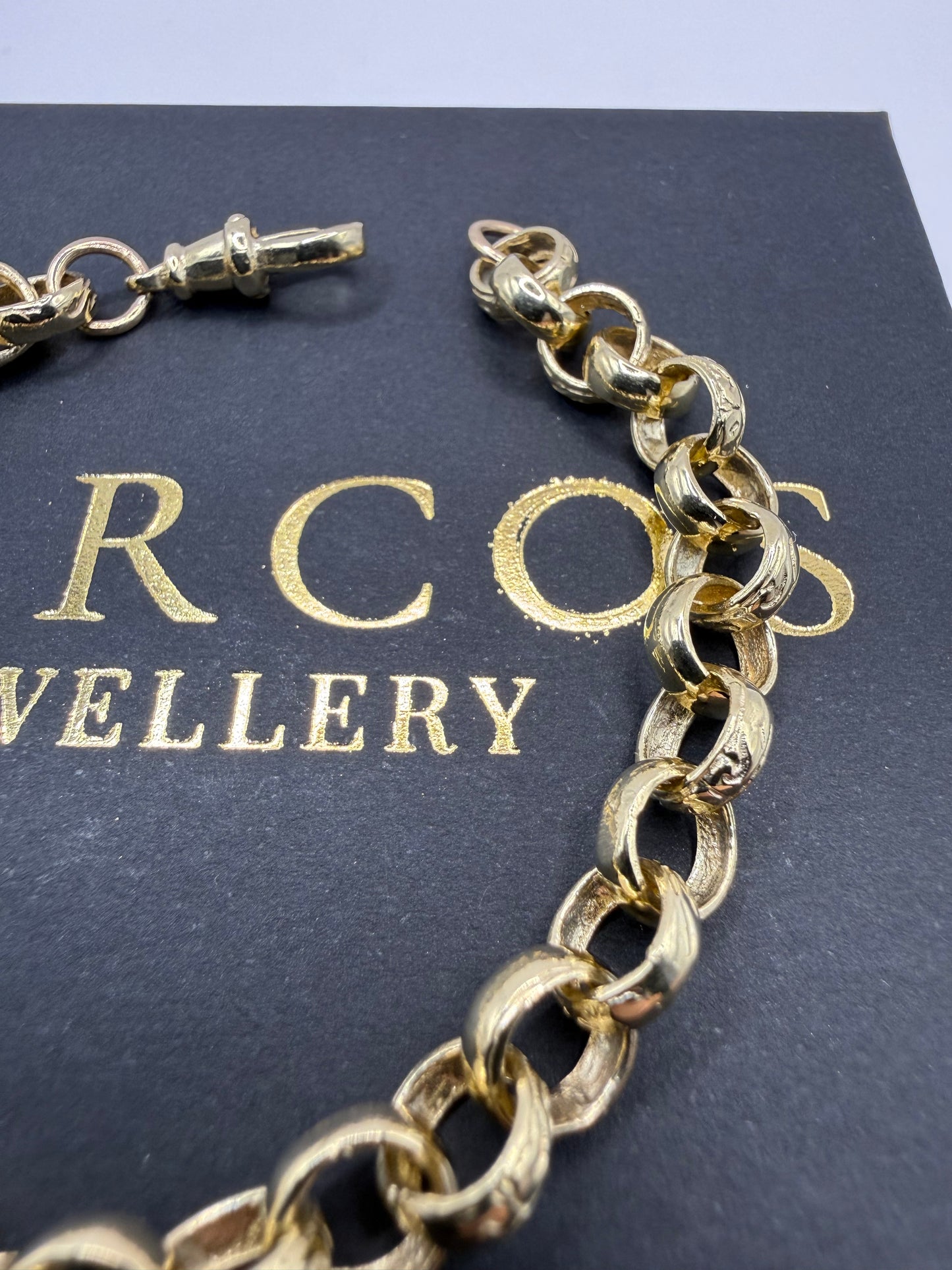 9ct Gold Belcher Bracelet 8" 7mm 13.9g