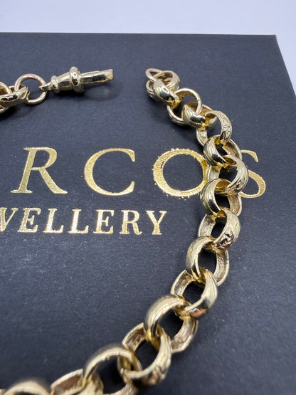 9ct Gold Belcher Bracelet 8" 7mm 13.9g