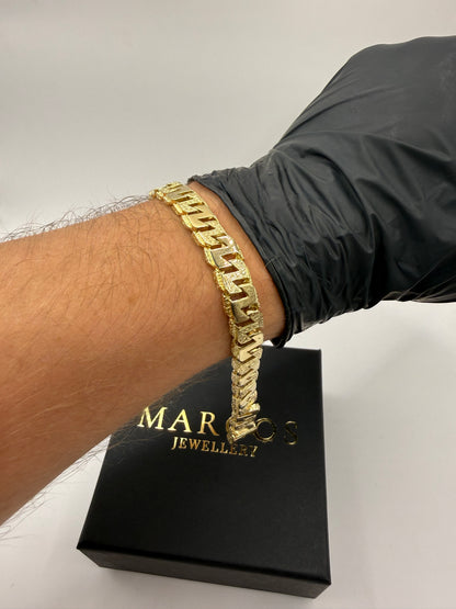 9ct Gold Mariner Link Bracelet 8.5" 10mm 28.61g