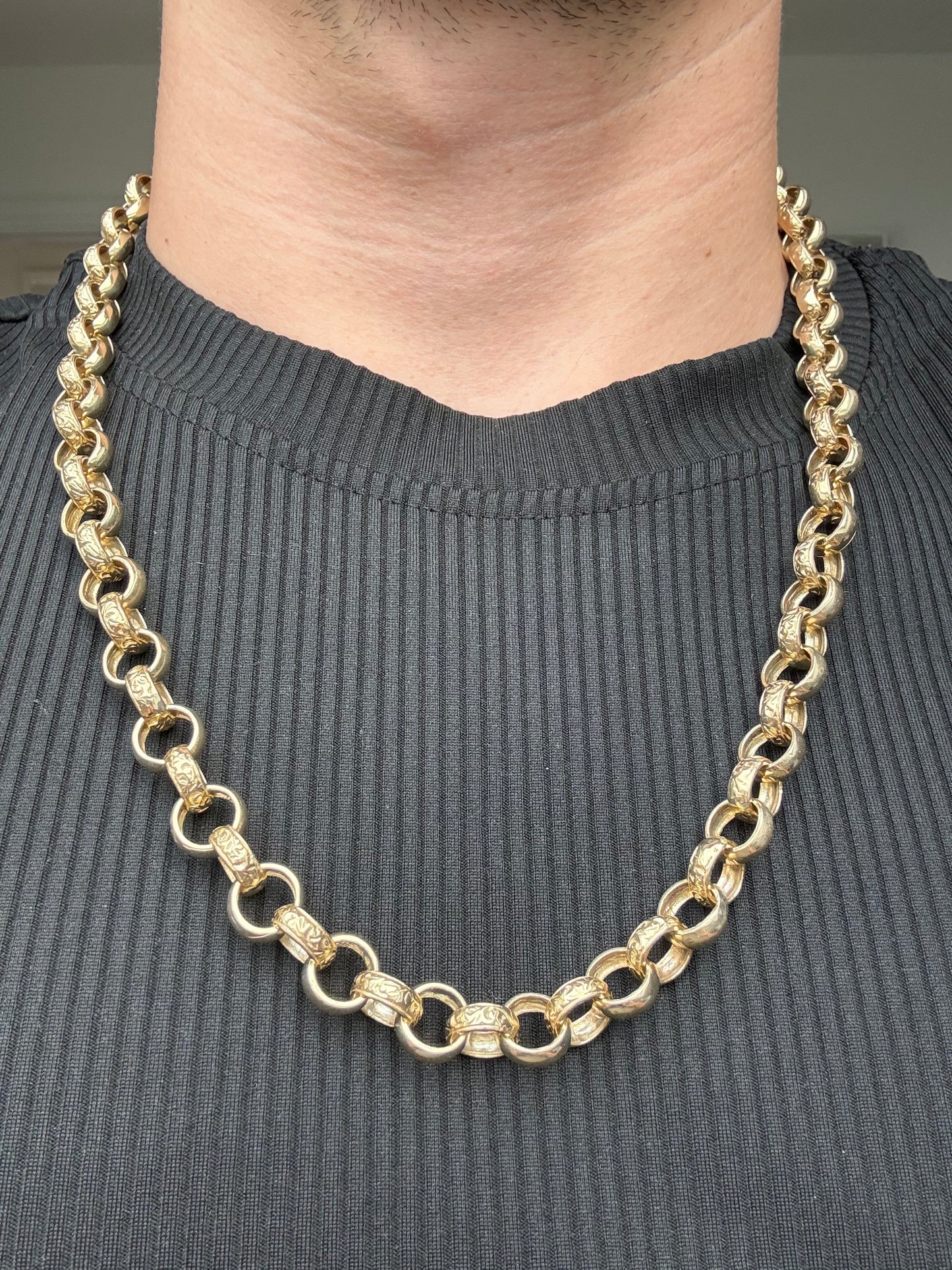 9ct Gold Belcher Chain 26.25" 11mm 82.42g