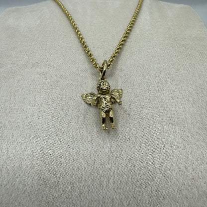 9ct Solid Gold Cherub Pendant