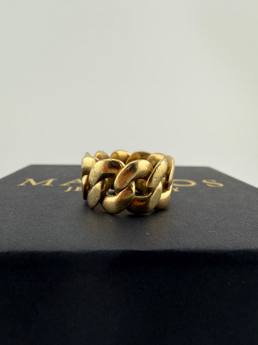 9ct Gold Cuban Ring Size T 17g