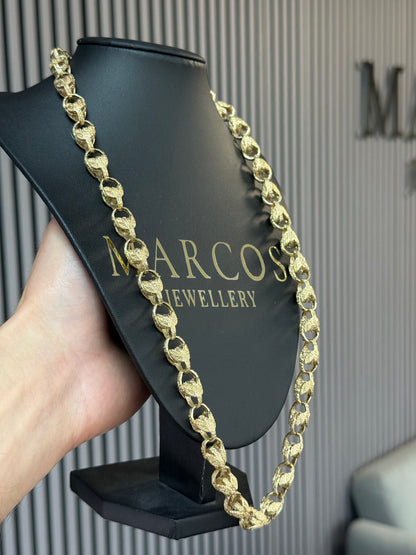 9ct Gold Tulip Chain 26.75" 11mm 90.5g