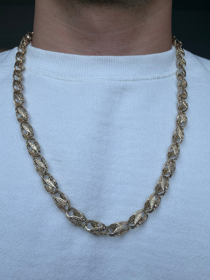 9ct Gold Tulip Chain 26.5” 8mm 65.4g