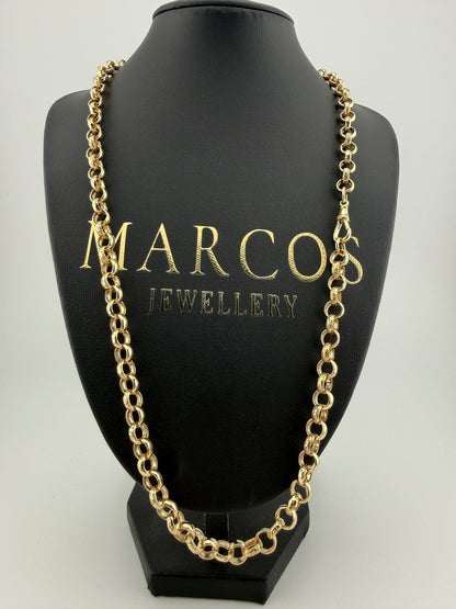 9ct Gold Belcher Chain 24.5” 7.5mm 41.9g