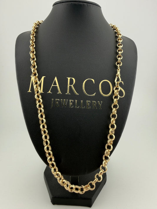 9ct Gold Belcher Chain 24.5” 7.5mm 41.9g