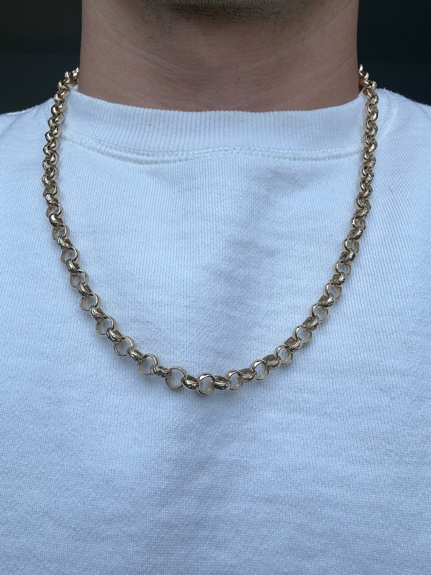 9ct Gold Belcher Chain 24.5” 7.5mm 41.9g