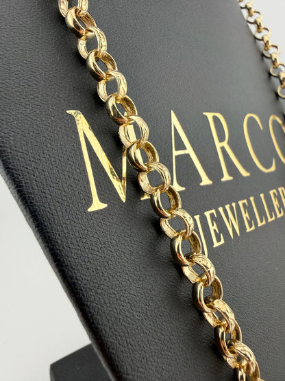 9ct Gold Belcher Chain 22.5” 7.5mm 37.8g