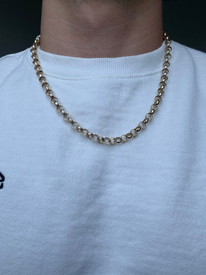 9ct Gold Belcher Chain 22.5” 7.5mm 37.8g