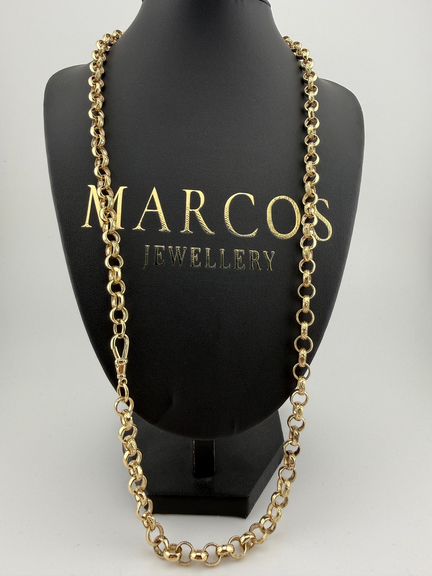 9ct Gold Belcher Chain 27” 7.5mm 46.1g