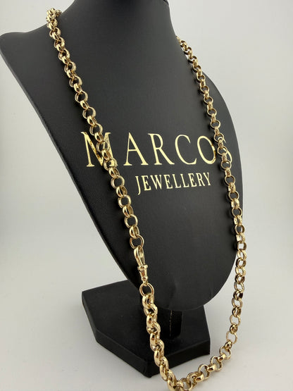 9ct Gold Belcher Chain 27” 7.5mm 46.1g