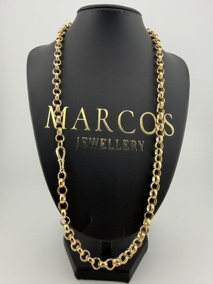 9ct Gold Belcher Chain 24.5” 7.5mm 41.9g