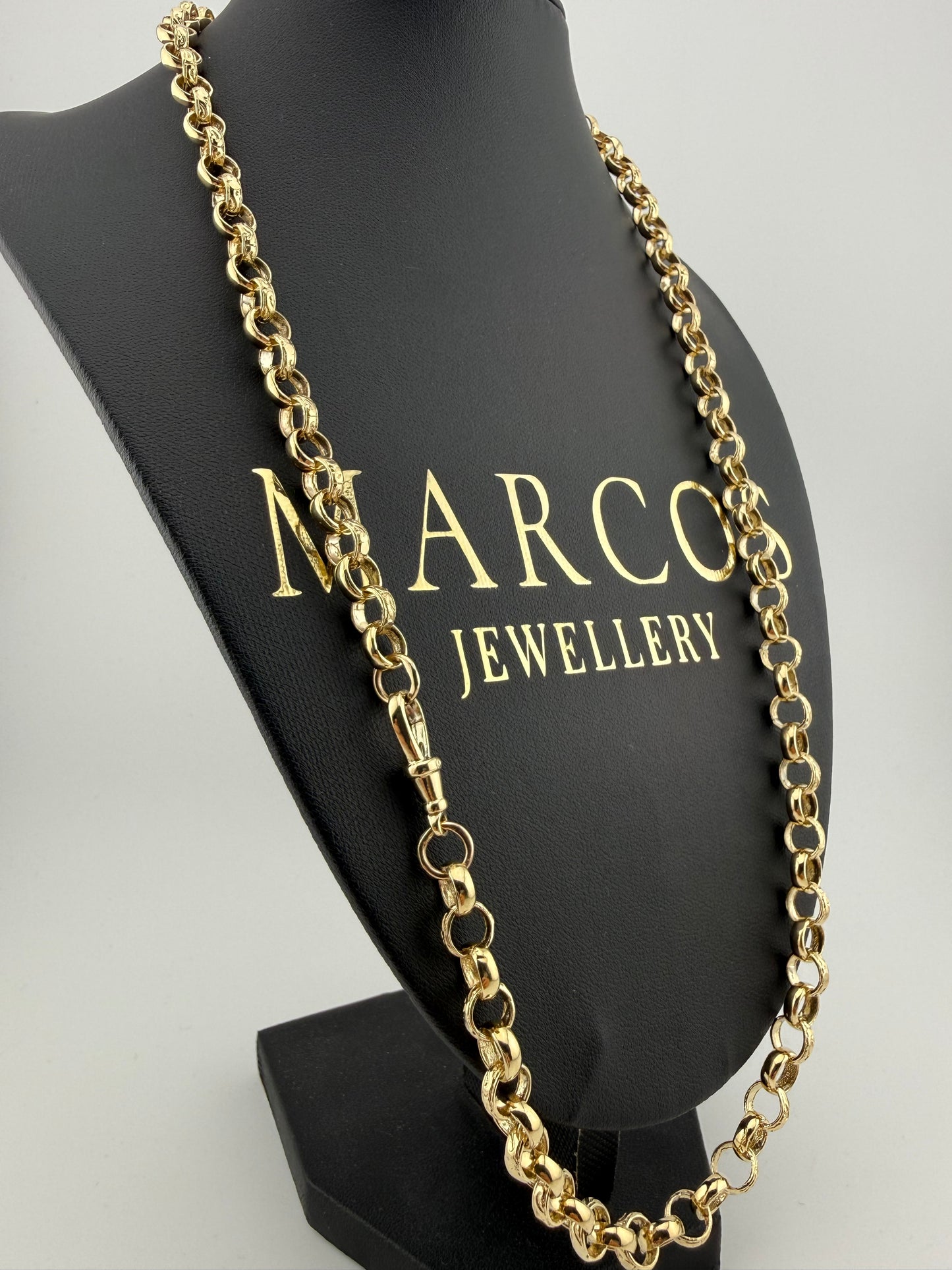 9ct Gold Belcher Chain 24.5” 7.5mm 41.9g