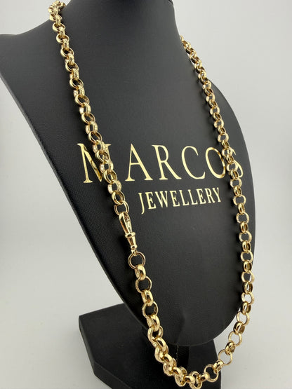 9ct Gold Belcher Chain 24.5” 7.5mm 41.9g
