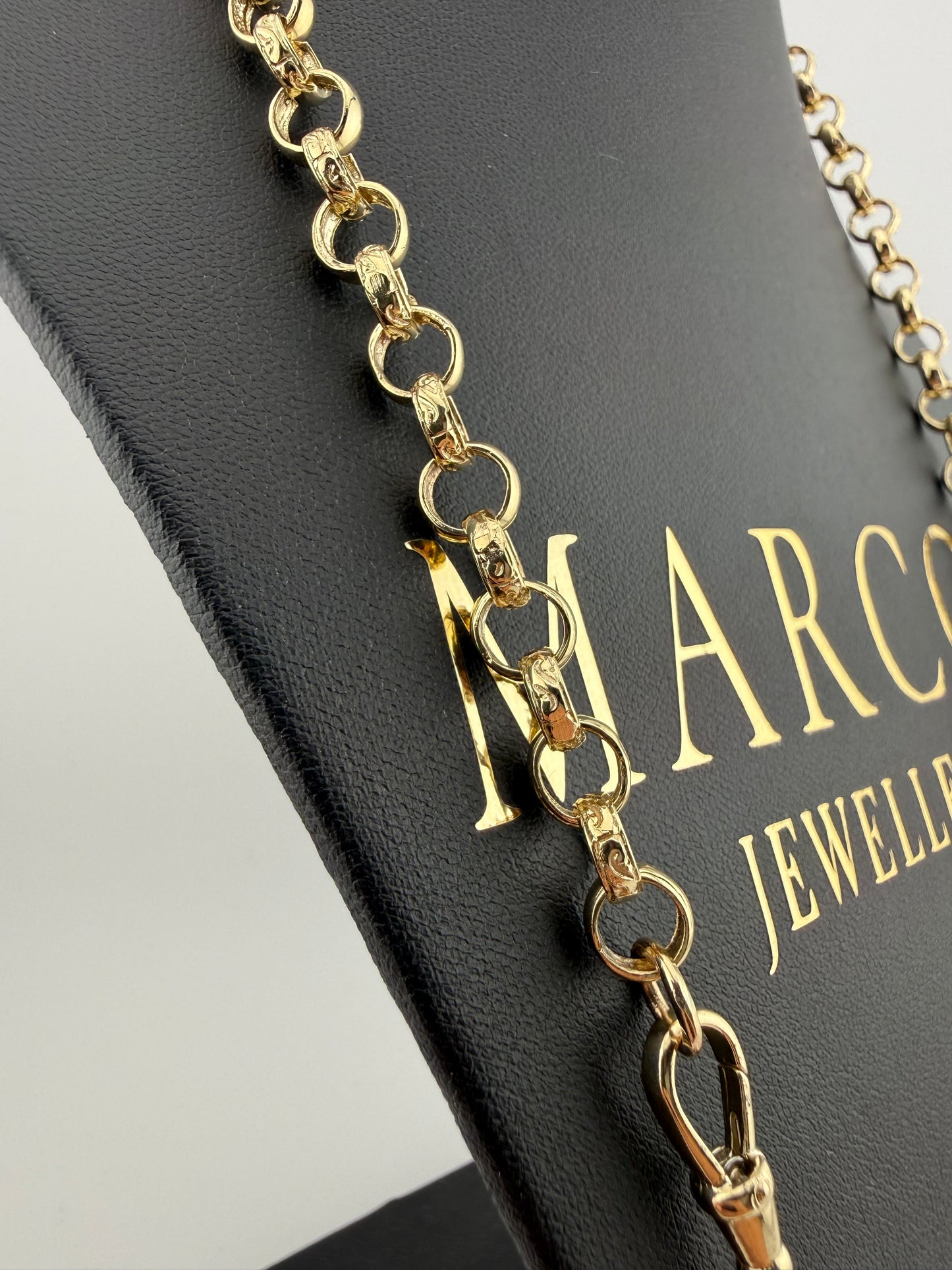 9ct Gold Belcher Chain 24.5” 7.5mm 41.9g