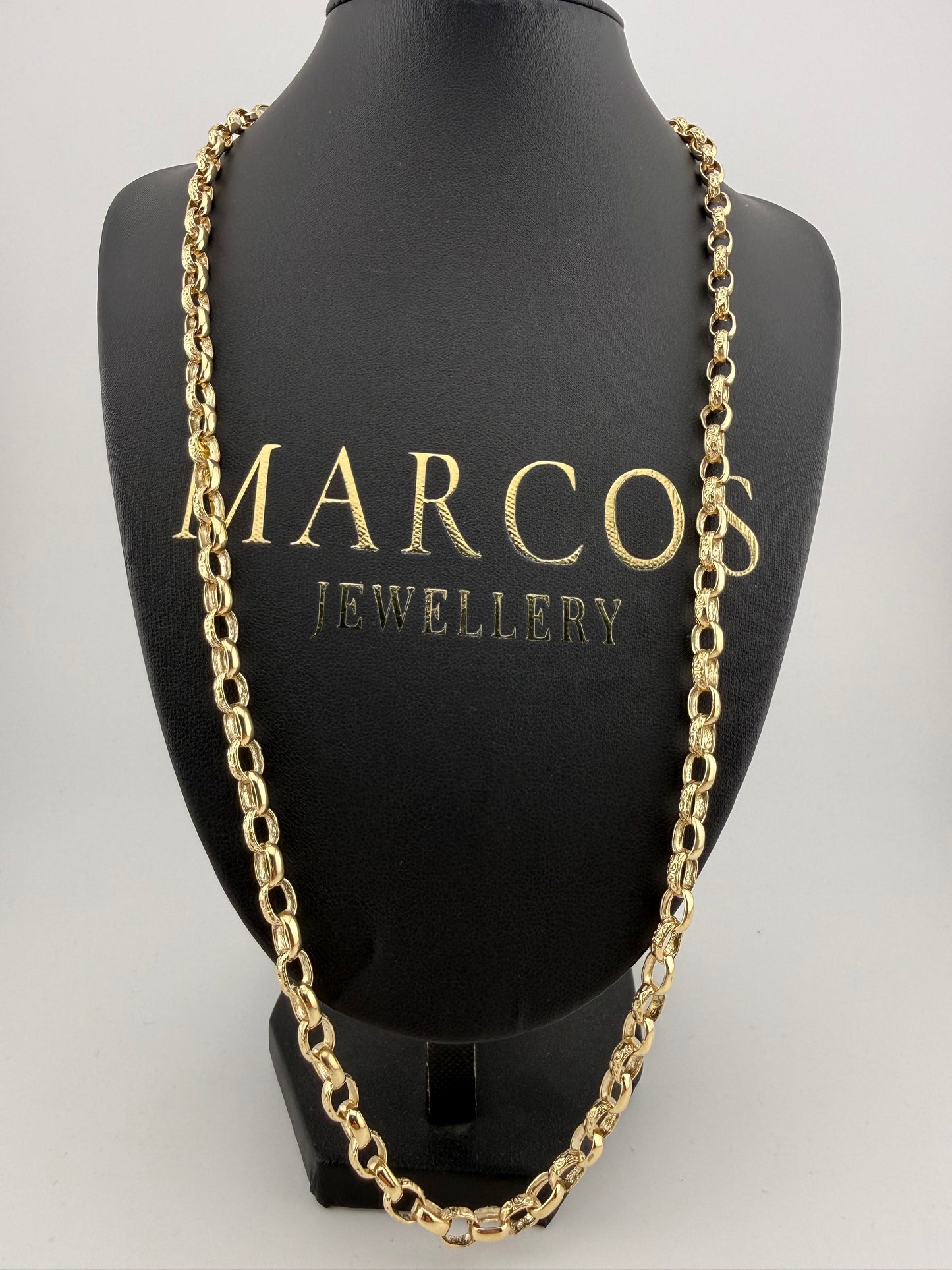 9ct Gold Oval Belcher Chain 26.25” 6mm 35.7g