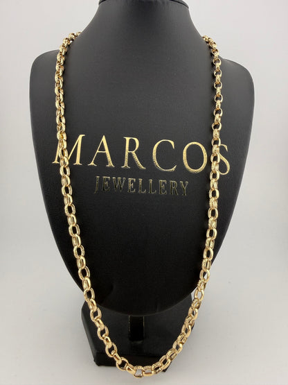 9ct Gold Oval Belcher Chain 26.25” 6mm 35.7g