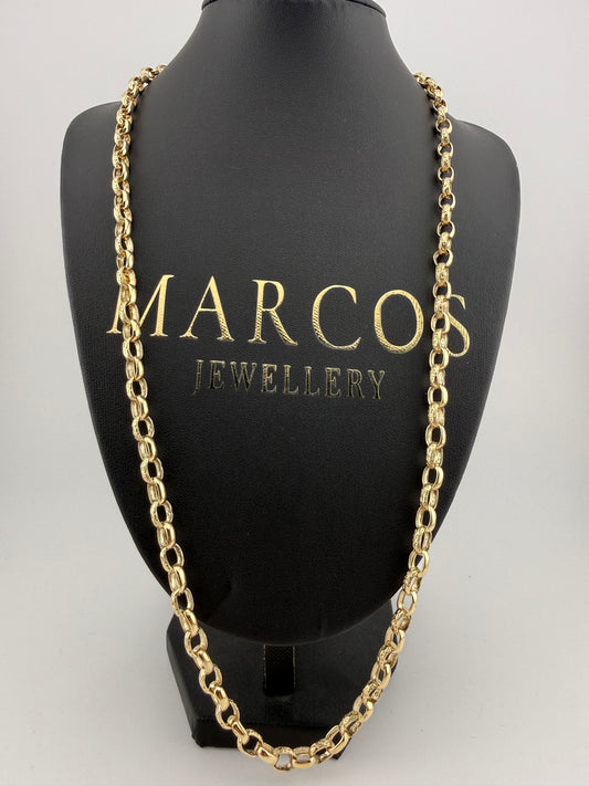 9ct Gold Oval Belcher Chain 26.25” 6mm 35.7g