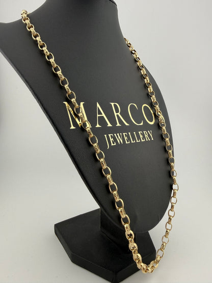 9ct Gold Oval Belcher Chain 26.25” 6mm 35.7g