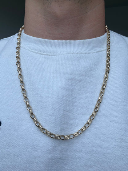 9ct Gold Oval Belcher Chain 26.25” 6mm 35.7g