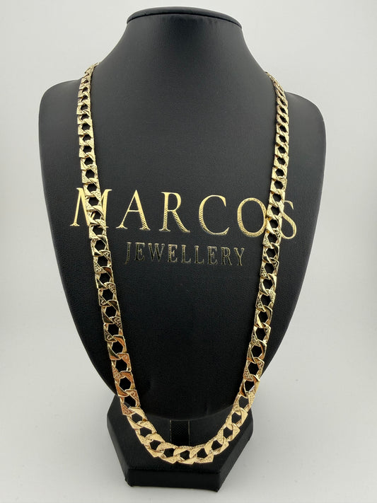 9ct Gold Chaps Chain 24.5” 8mm 29.6g