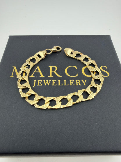 9ct Gold Chaps Bracelet 6.4" 8mm 8g