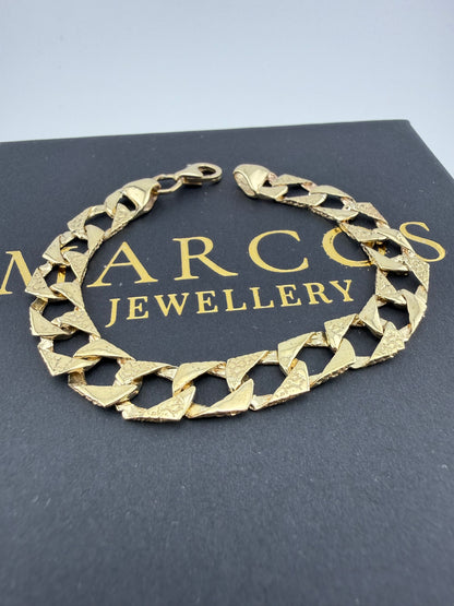 9ct Gold Chaps Bracelet 6.4" 8mm 8g