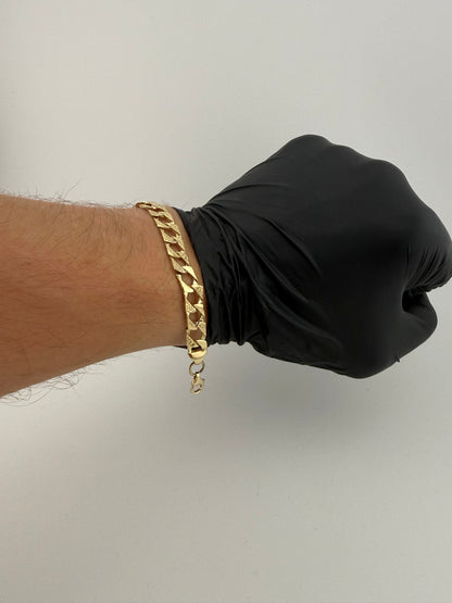 9ct Gold Chaps Bracelet 6.4" 8mm 8g