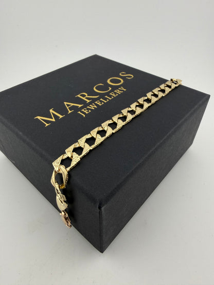 9ct Gold Chaps Bracelet 7" 8mm 8.9g