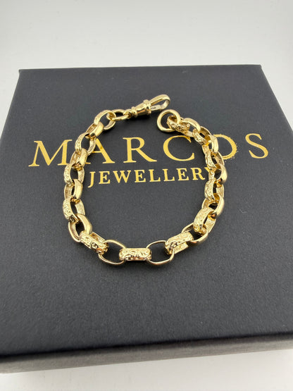 9ct Gold Oval Belcher Bracelet 6.4" 6mm 8.59g