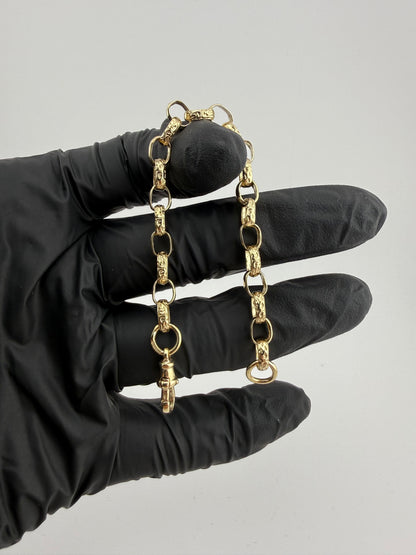 9ct Gold Oval Belcher Bracelet 6.4" 6mm 8.59g