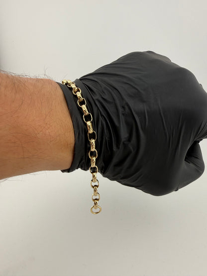 9ct Gold Oval Belcher Bracelet 6.4" 6mm 8.59g