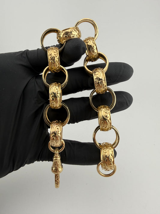 9ct Gold Belcher Bracelet 10.25" 19mm 69.8g
