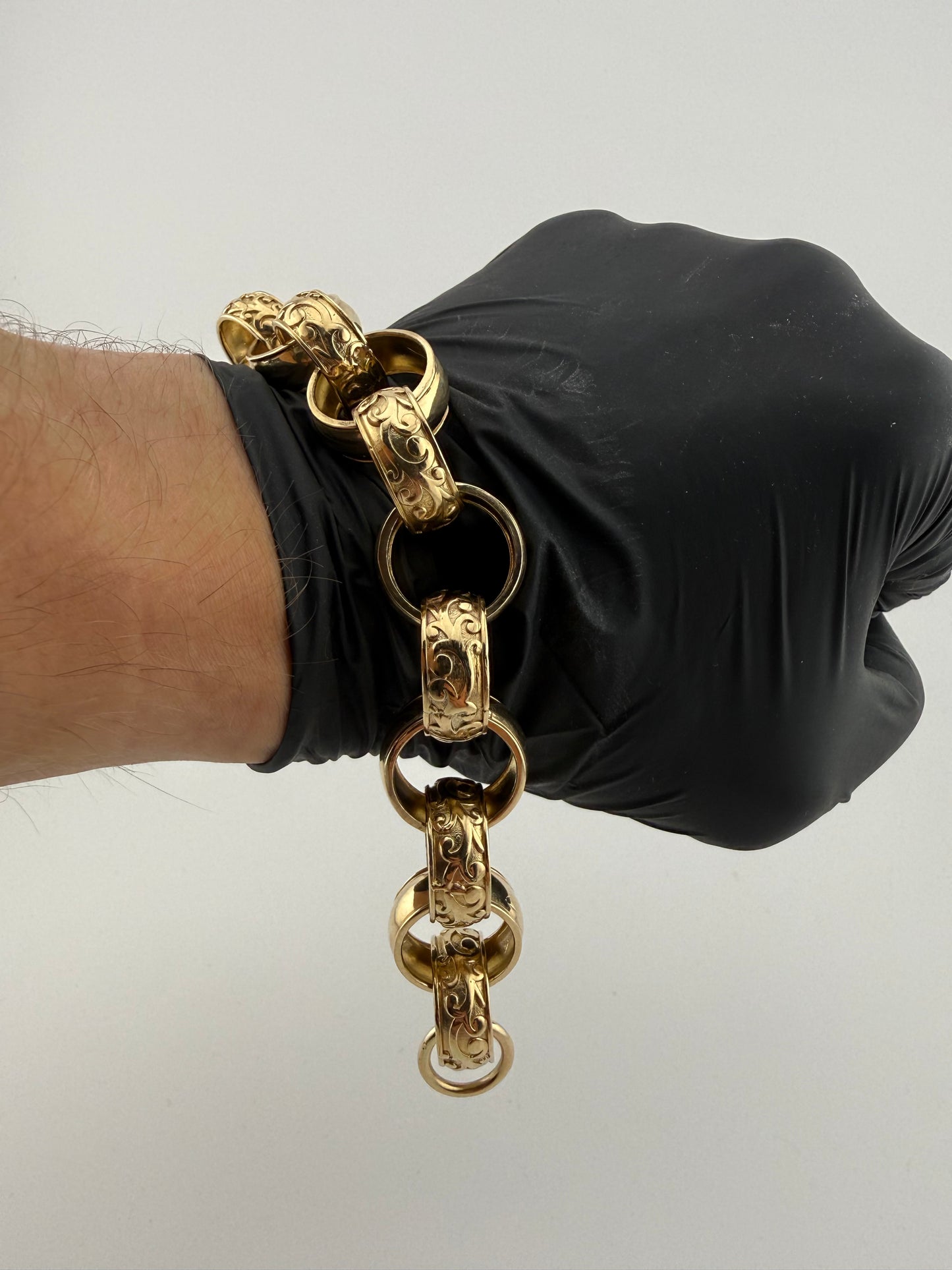 9ct Gold Belcher Bracelet 10.25" 19mm 69.8g