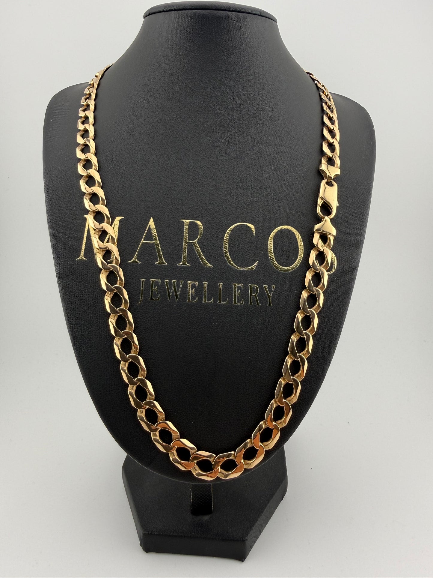 9ct Gold Curb Chain 22.5" 9mm 50g