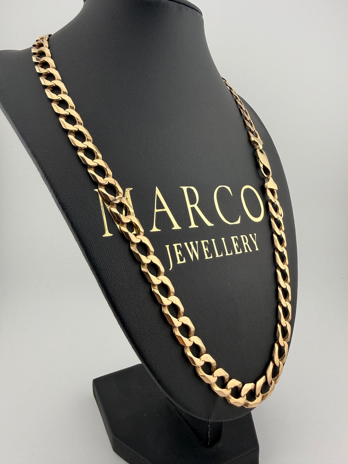 9ct Gold Curb Chain 22.5" 9mm 50g