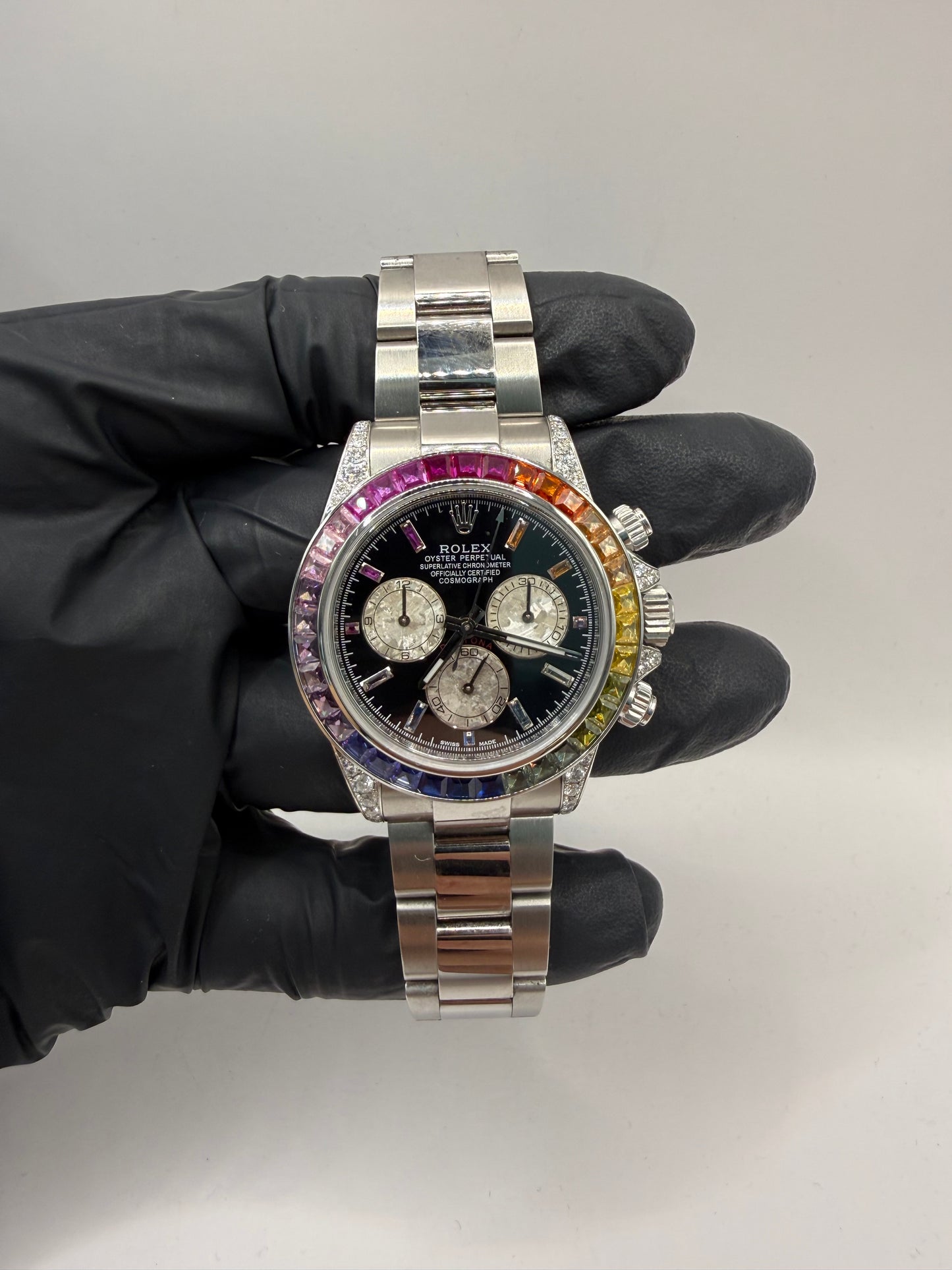 Rolex Daytona Rainbow 40mm 116520 2014 Customised Diamond Set
