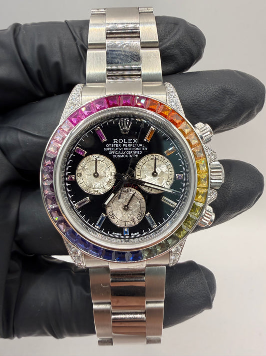 Rolex Daytona Rainbow 40mm 116520 2014 Customised Diamond Set