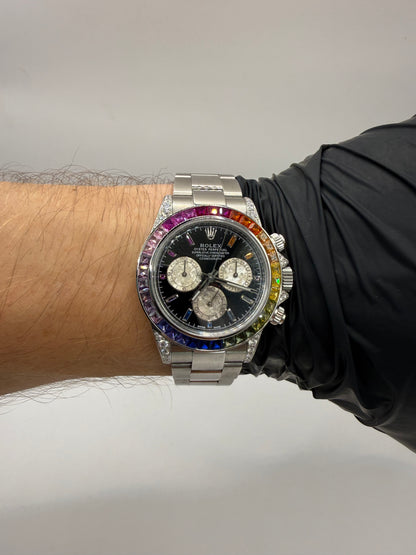Rolex Daytona Rainbow 40mm 116520 2014 Customised Diamond Set