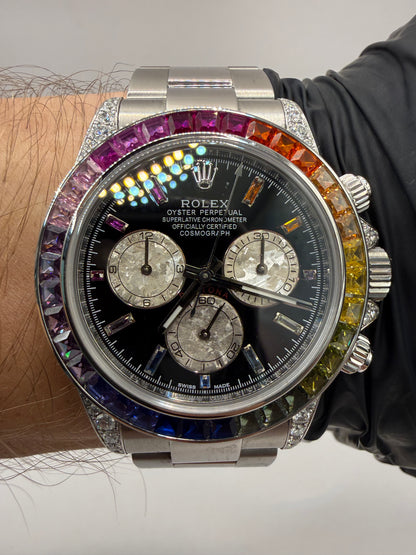 Rolex Daytona Rainbow 40mm 116520 2014 Customised Diamond Set