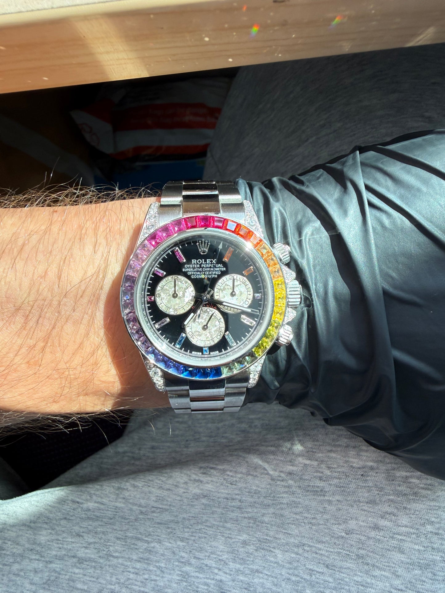 Rolex Daytona Rainbow 40mm 116520 2014 Customised Diamond Set